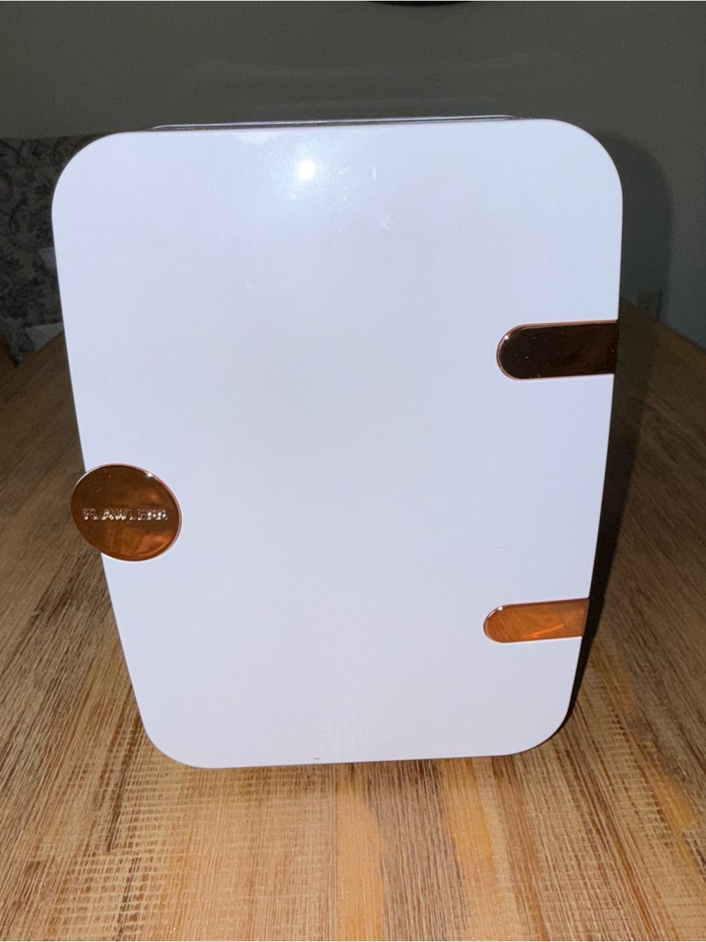 Flawless Beauty Mini Skincare Fridge White Rose Gold Like New